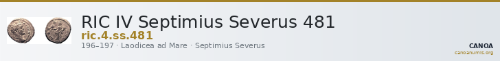 RIC IV Septimius Severus 481 — CANOA