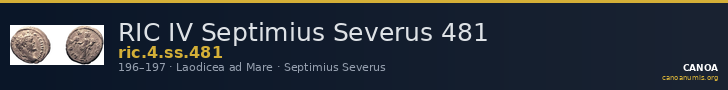 RIC IV Septimius Severus 481 — CANOA