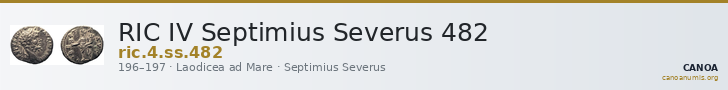 RIC IV Septimius Severus 482 — CANOA