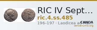 RIC IV Septimius Severus 485 — CANOA