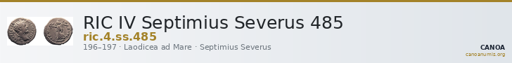 RIC IV Septimius Severus 485 — CANOA
