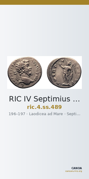 RIC IV Septimius Severus 489 — CANOA