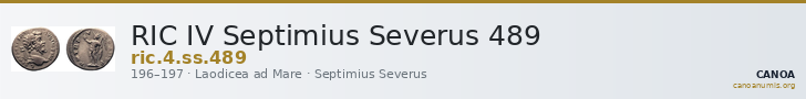 RIC IV Septimius Severus 489 — CANOA