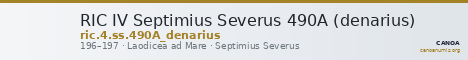 RIC IV Septimius Severus 490A (denarius) — CANOA