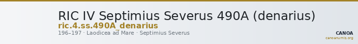 RIC IV Septimius Severus 490A (denarius) — CANOA