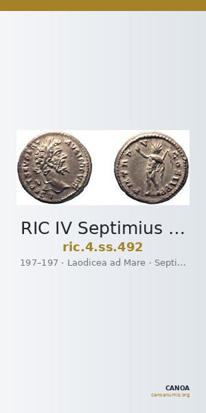 RIC IV Septimius Severus 492 — CANOA