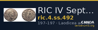 RIC IV Septimius Severus 492 — CANOA