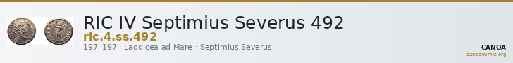 RIC IV Septimius Severus 492 — CANOA