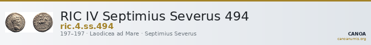 RIC IV Septimius Severus 494 — CANOA