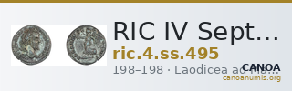 RIC IV Septimius Severus 495 — CANOA