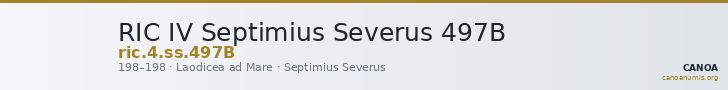 RIC IV Septimius Severus 497B — CANOA