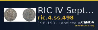 RIC IV Septimius Severus 498 — CANOA