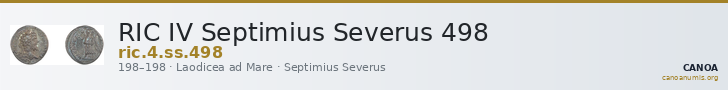 RIC IV Septimius Severus 498 — CANOA