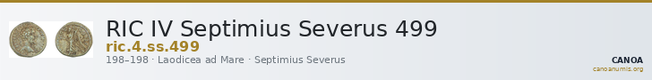 RIC IV Septimius Severus 499 — CANOA