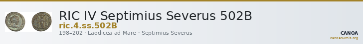 RIC IV Septimius Severus 502B — CANOA