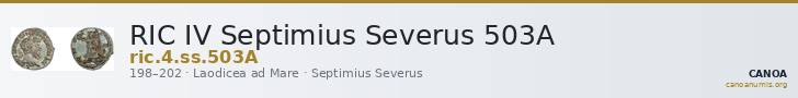 RIC IV Septimius Severus 503A — CANOA