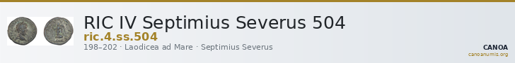 RIC IV Septimius Severus 504 — CANOA