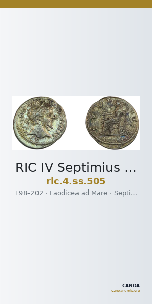 RIC IV Septimius Severus 505 — CANOA