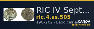 RIC IV Septimius Severus 505 — CANOA