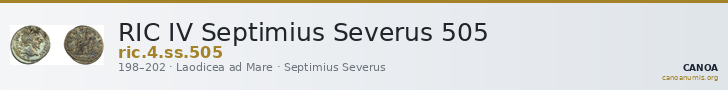 RIC IV Septimius Severus 505 — CANOA