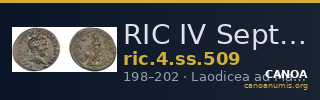 RIC IV Septimius Severus 509 — CANOA