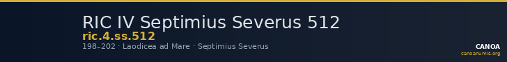 RIC IV Septimius Severus 512 — CANOA