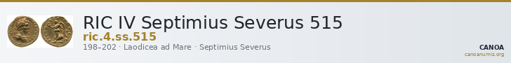 RIC IV Septimius Severus 515 — CANOA