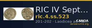 RIC IV Septimius Severus 523 — CANOA