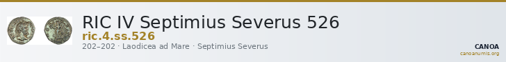 RIC IV Septimius Severus 526 — CANOA