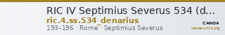 RIC IV Septimius Severus 534 (denarius) — CANOA