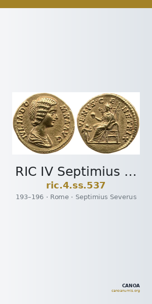 RIC IV Septimius Severus 537 — CANOA