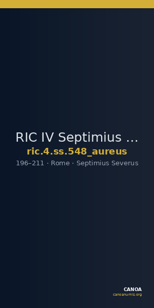 RIC IV Septimius Severus 548 (aureus) — CANOA