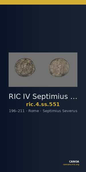 RIC IV Septimius Severus 551 — CANOA