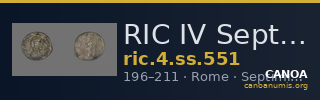 RIC IV Septimius Severus 551 — CANOA