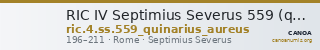 RIC IV Septimius Severus 559 (quinarius aureus) — CANOA