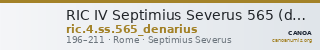 RIC IV Septimius Severus 565 (denarius) — CANOA