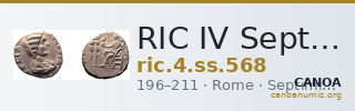 RIC IV Septimius Severus 568 — CANOA