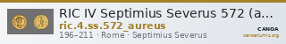 RIC IV Septimius Severus 572 (aureus) — CANOA