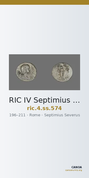 RIC IV Septimius Severus 574 — CANOA
