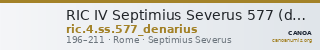 RIC IV Septimius Severus 577 (denarius) — CANOA