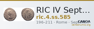 RIC IV Septimius Severus 585 — CANOA
