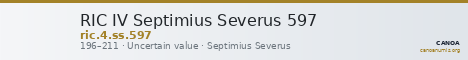 RIC IV Septimius Severus 597 — CANOA