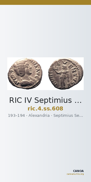 RIC IV Septimius Severus 608 — CANOA