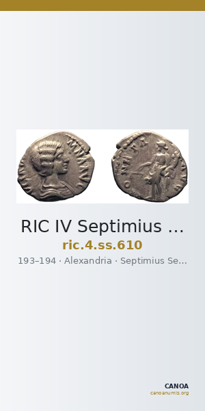 RIC IV Septimius Severus 610 — CANOA