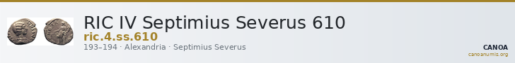 RIC IV Septimius Severus 610 — CANOA