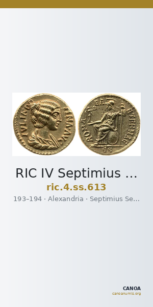 RIC IV Septimius Severus 613 — CANOA