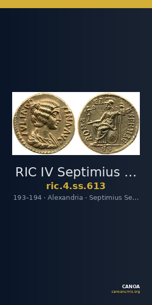 RIC IV Septimius Severus 613 — CANOA