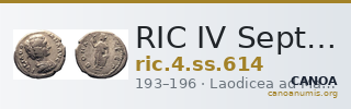 RIC IV Septimius Severus 614 — CANOA