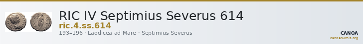 RIC IV Septimius Severus 614 — CANOA