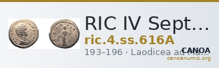 RIC IV Septimius Severus 616A — CANOA